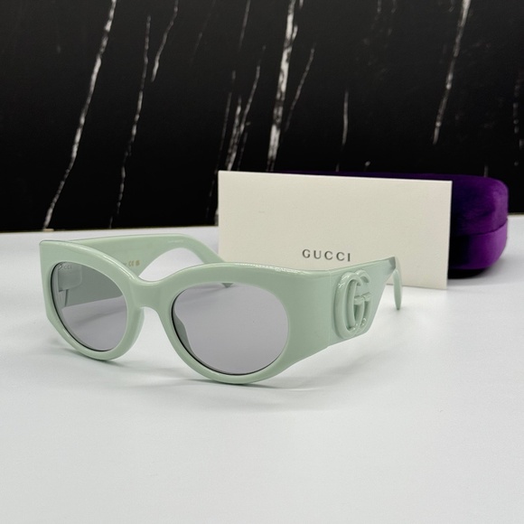 NEW GG1544S 003 GUCCI GREEN GREY WOMEN GUCCI SUNGLASSES - Picture 1 of 13